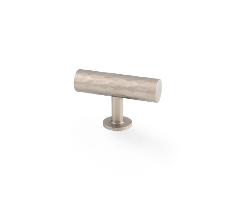 Alexander and Wilks Satin Nickel Leila Hammered T Bar Knob | AW804-55-SN