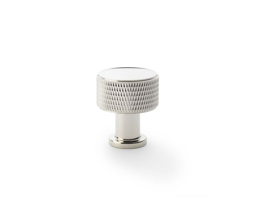 Alexander and Wilks Polished Nickel 29mm Lucia Knurled Cupboard Knob