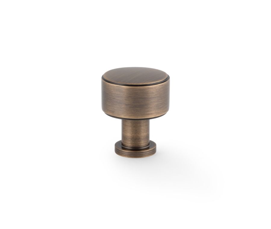Antique Brass 29mm Lucia Plain Cabinet Knob | AW807P-29-AB