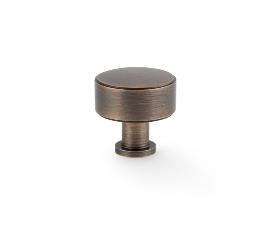 Antique Brass 35mm Lucia Plain Cabinet Knob | AW807P-35-AB