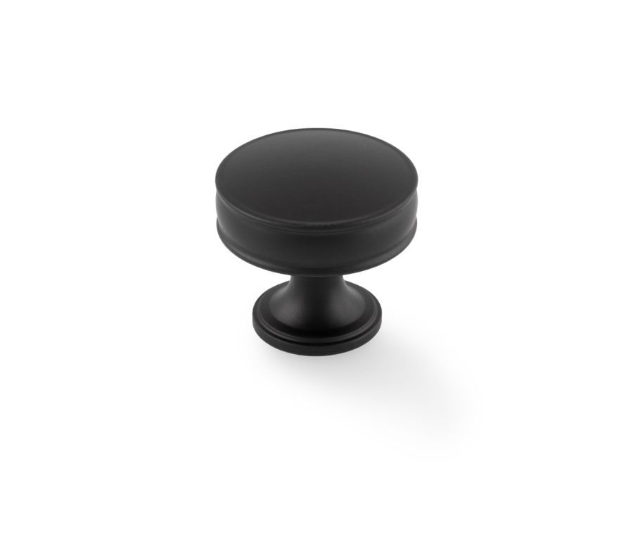Alexander and Wilks 38mm Black Lynd Cupboard Knob | AW808-38-BL