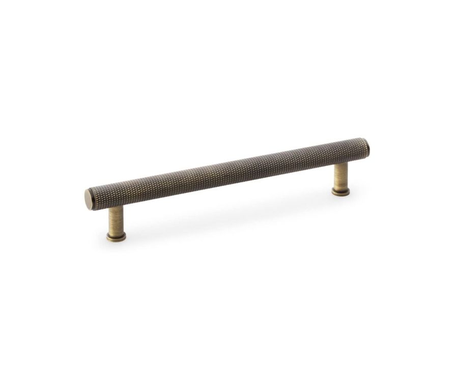 A&W Crispin Antique Brass Knurled T Bar Pull Handle c/c 160mm