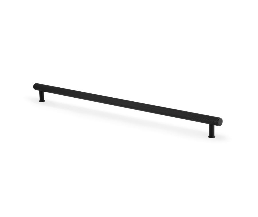 Black 448mm Crispin Knurled T-bar Cupboard Pull Handle | AW809-448-BL