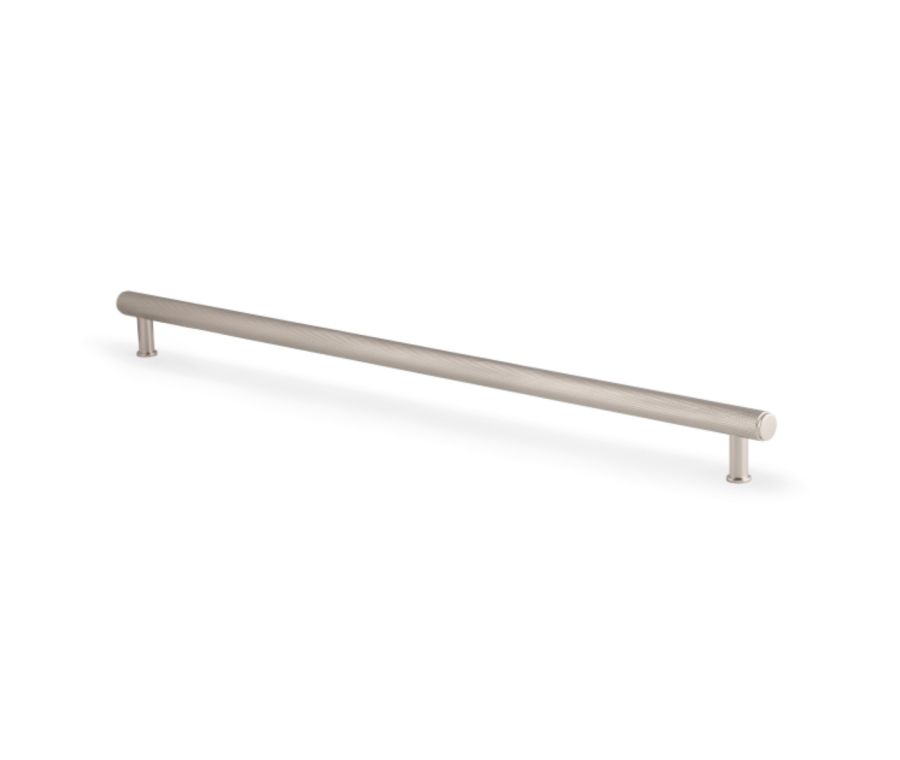 Polished Nickel 448mm Crispin Knurled T-bar Cupboard Pull Handle | AW809-448-PN