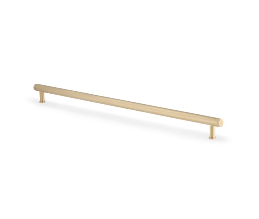 Satin Brass PVD 448mm Crispin Knurled T-bar Cupboard Pull Handle | AW809-448-SBPVD