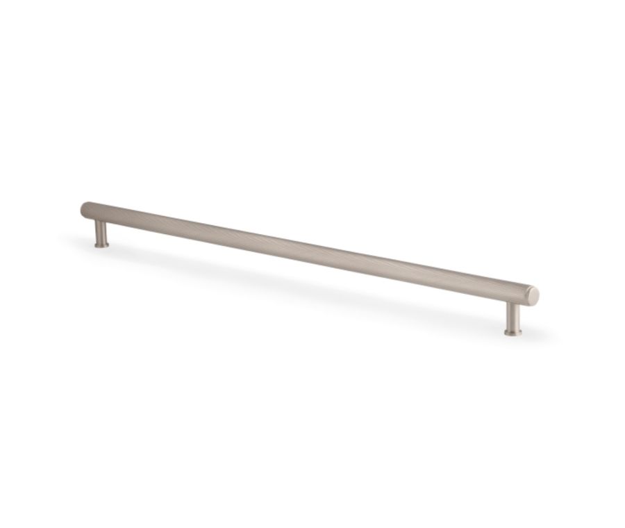 Satin Nickel 448mm Crispin Knurled T-bar Cupboard Pull Handle | AW809-448-SN