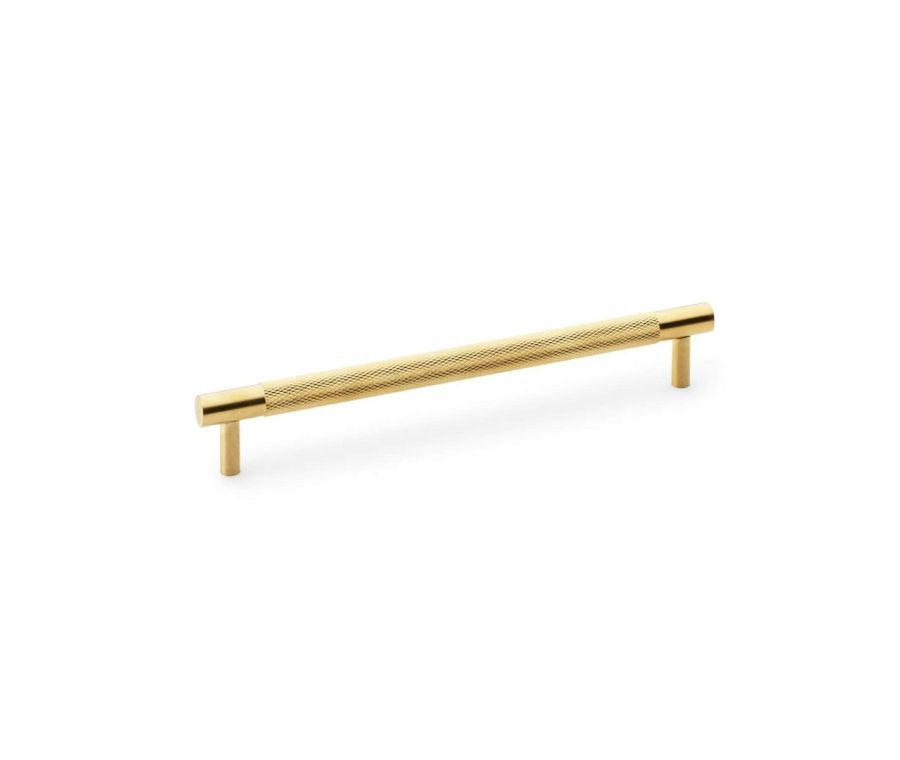 A&W Satin Brass PVD Brunel Knurled T Bar Pull Handle c/c 192mm
