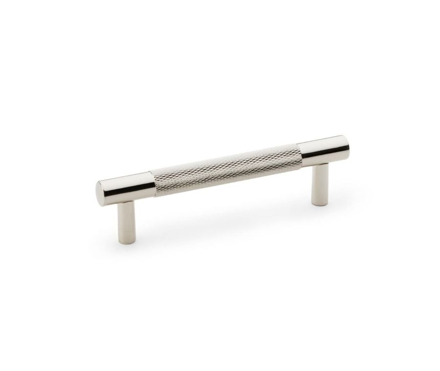 A&W Polished Nickel Brunel Knurled T Bar Pull Handle c/c 96mm