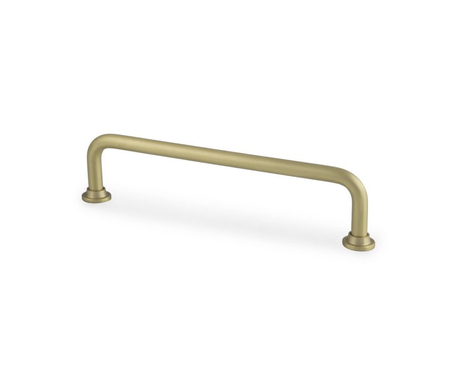 Satin Brass Scandi D Cabinet Handle 128mm c/c AW811-128-SB