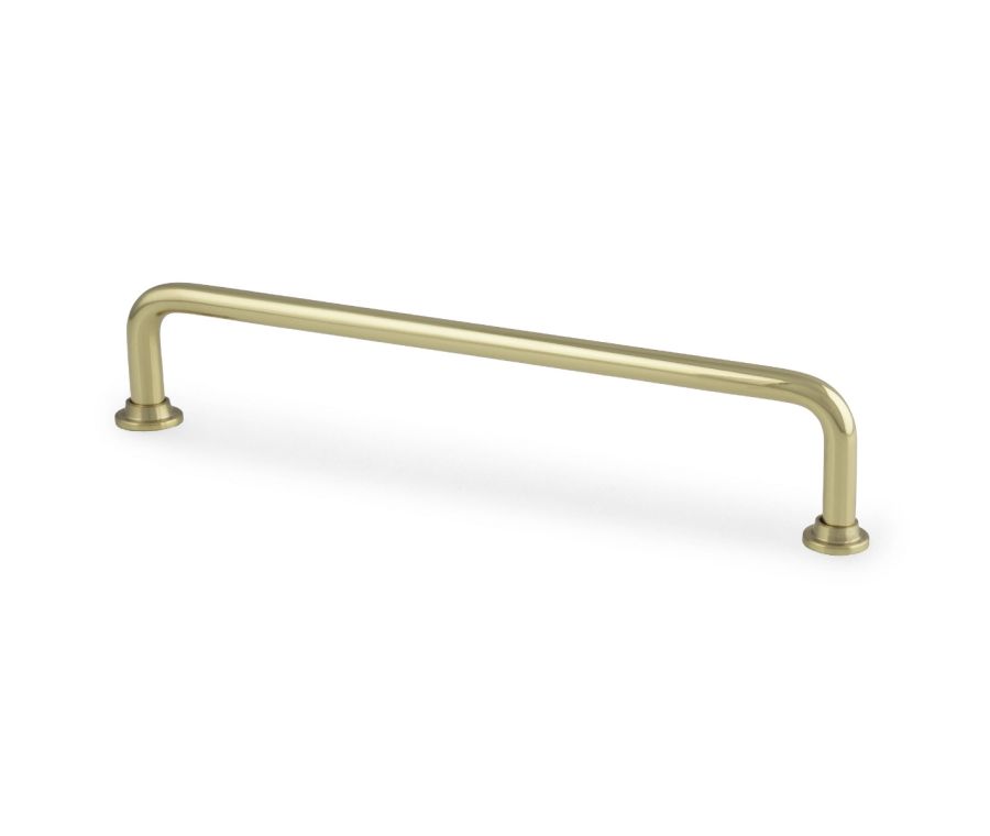 Polished Brass Scandi D Cabinet Handle 160mm c/c AW811-160-PB
