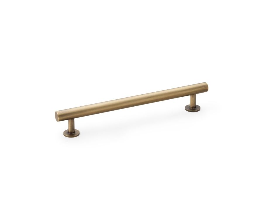 A&W Antique Brass Round T Bar Cupboard Pull Handle c/c 160mm | AW814-160-AB