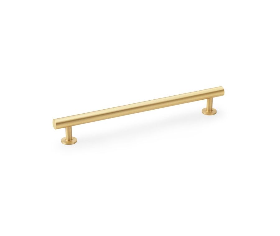 A&W Satin Brass Round T Bar Cupboard Pull Handle c/c 192mm | AW814-192-SB