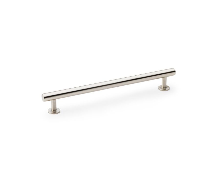 A&W Satin Nickel Round T Bar Cupboard Pull Handle c/c 192mm | AW814-192-SN