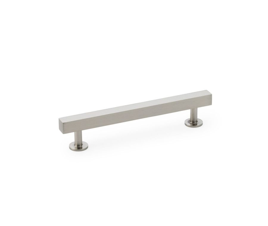 A&W Satin Nickel Square T Bar Cupboard Pull Handle c/c 128mm | AW815-128-SN
