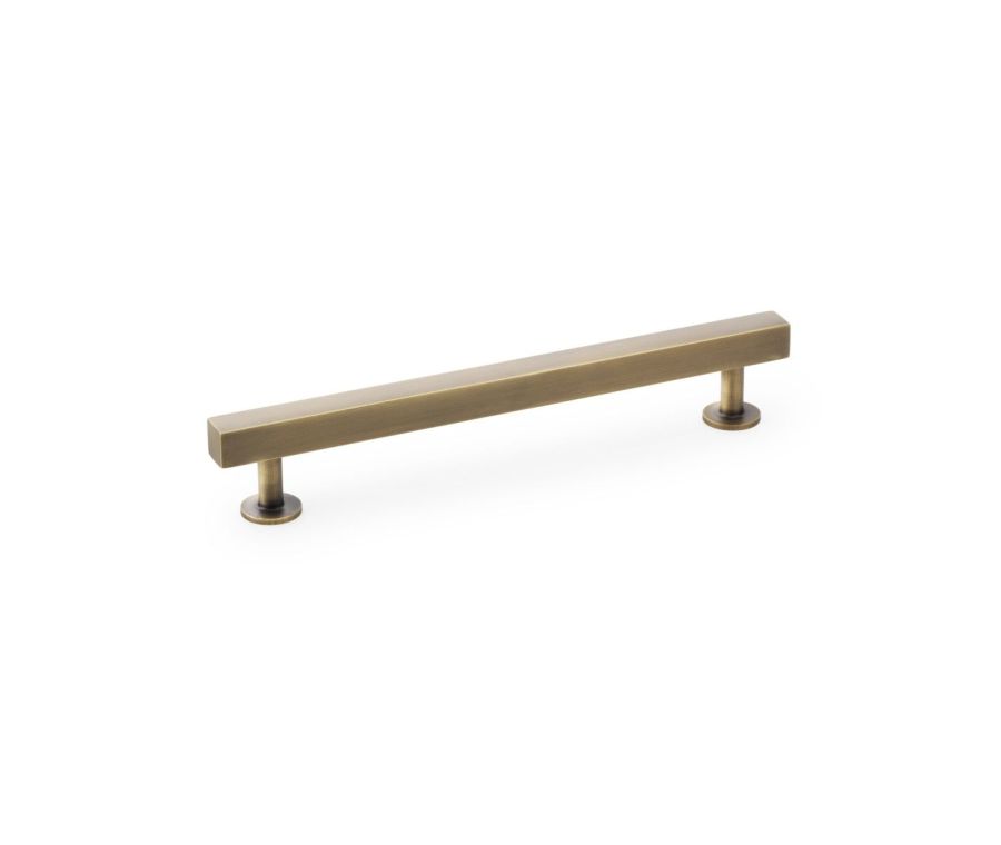 A&W Antique Brass Square T Bar Cupboard Pull Handle c/c 160mm | AW815-160-AB