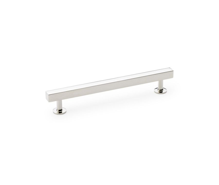 A&W Polished Nickel Square T Bar Cupboard Pull Handle c/c 160mm | AW815-160-PN