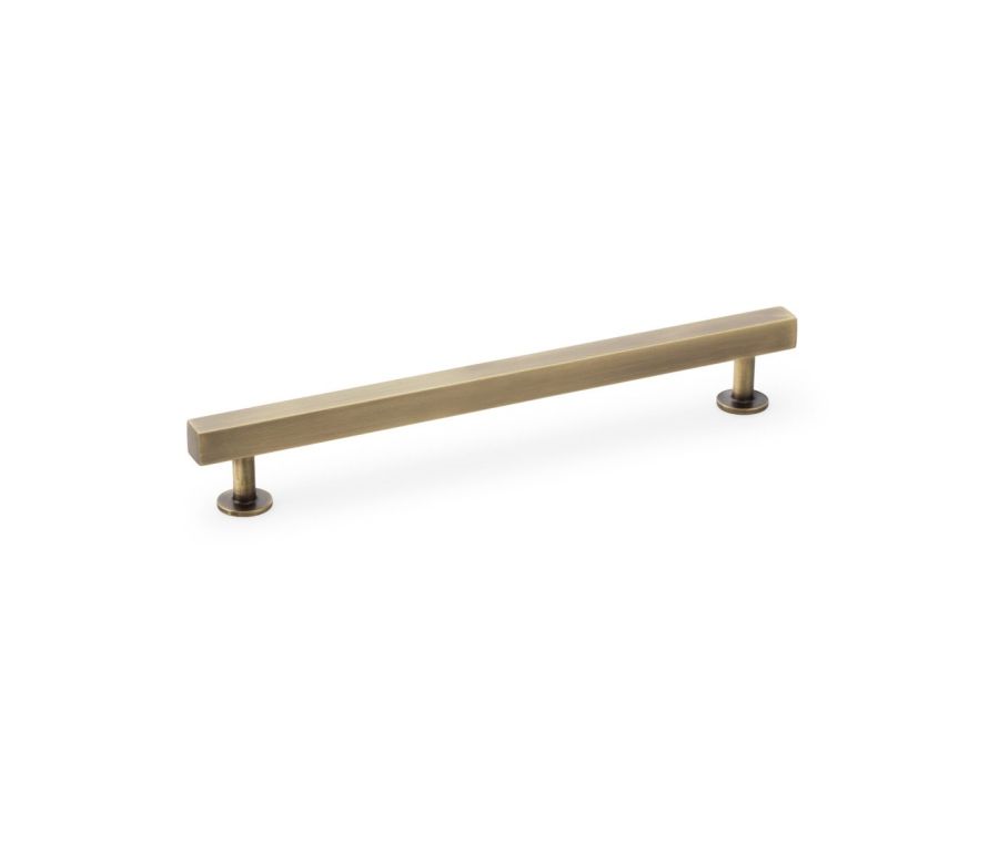 A&W Antique Brass Square T Bar Cupboard Pull Handle c/c 192mm | AW815-192-AB
