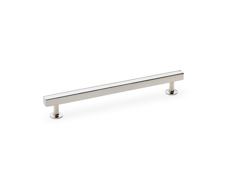 A&W Polished Nickel Square T Bar Cupboard Pull Handle c/c 192mm | AW815-192-PN