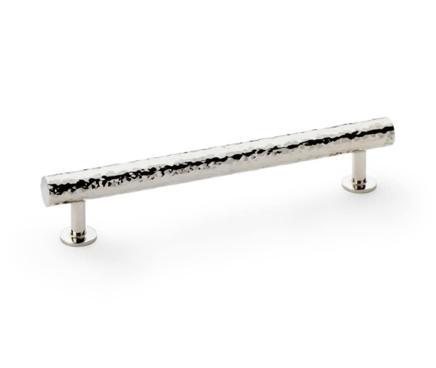 Alexander and Wilks Leila Polished Nickel 160mm Hammered T Bar Pull Handle