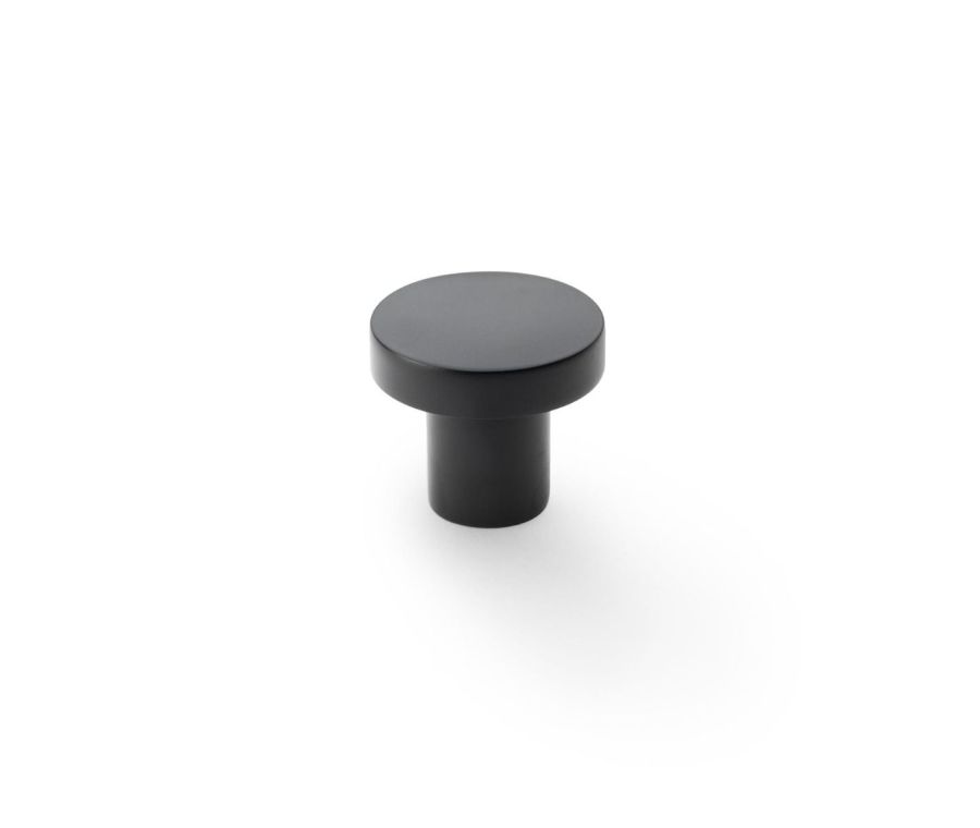 Alexander and Wilks Black 30mm Hanover Plain Cupboard Knob 