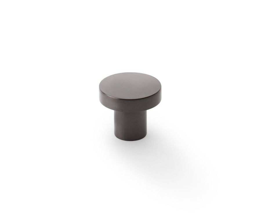 Alexander and Wilks Dark Bronze 30mm Hanover Plain Cupboard Knob 