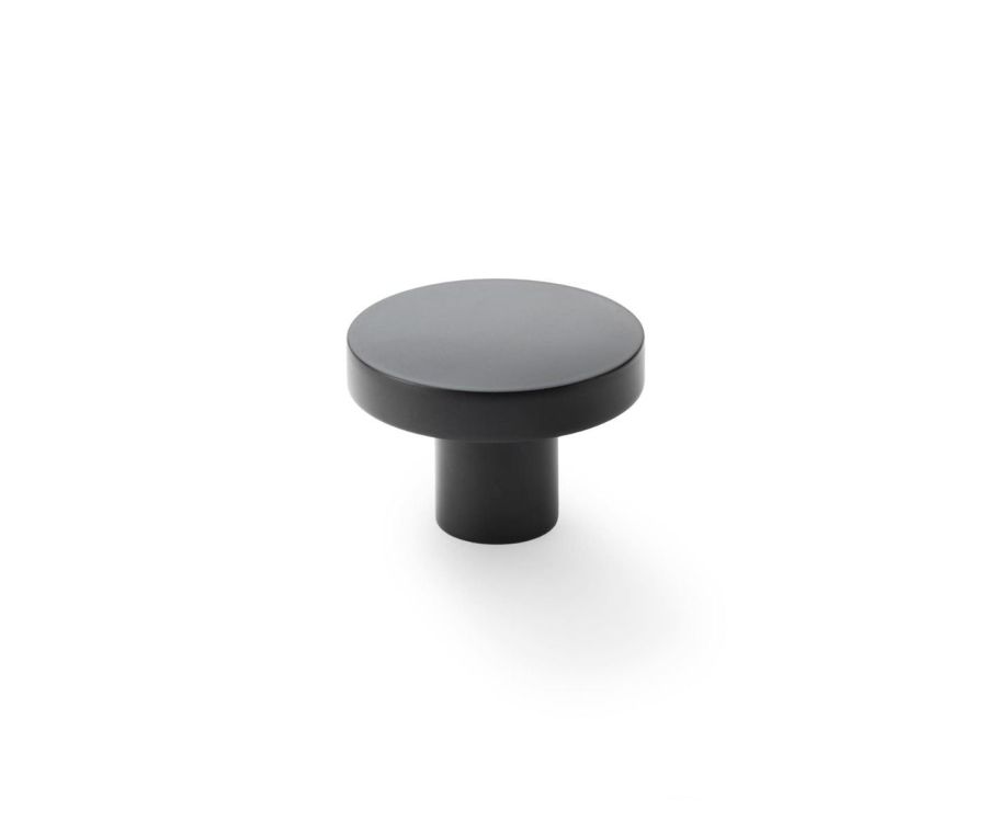 Alexander & Wilks Black 38mm Hanover Plain Cupboard Knob
