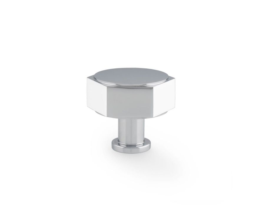 Alexander and Wilks Polished Chrome 40mm Hexagonal Cabinet Knob | AW828-40-PC