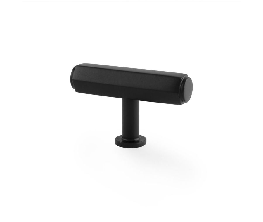 Alexander and Wilks Black T Bar Hexagonal Cabinet Knob | AW829-55-BL