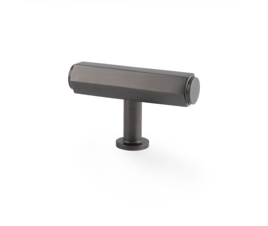 Alexander and Wilks Bronze T Bar Hexagonal Cabinet Knob | AW829-55-DBZ
