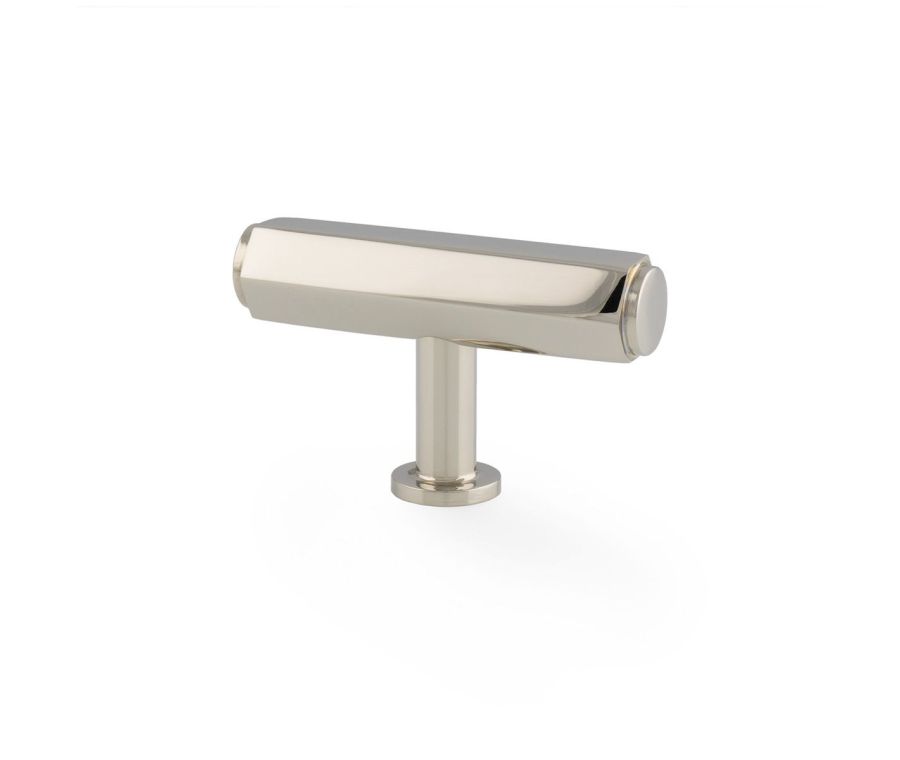 Alexander and Wilks Polished Nickel T Bar Hexagonal Cabinet Knob | AW829-55-PN