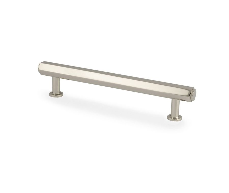 Alexander and Wilks Polished Nickel 128mm Hexagonal Pull Handle | AW830-128-PN