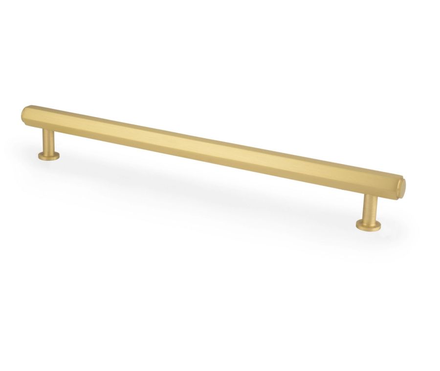 Alexander and Wilks Satin Brass 224mm Hexagonal Pull Handle | AW830-224-SB