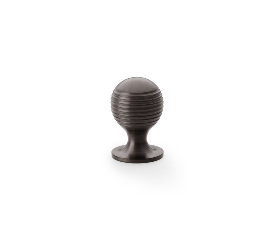 Alexander and Wilks Dark Bronze PVD 25mm Caesar Cupboard Knob on Round Rose | AW832-25-DBZPVD