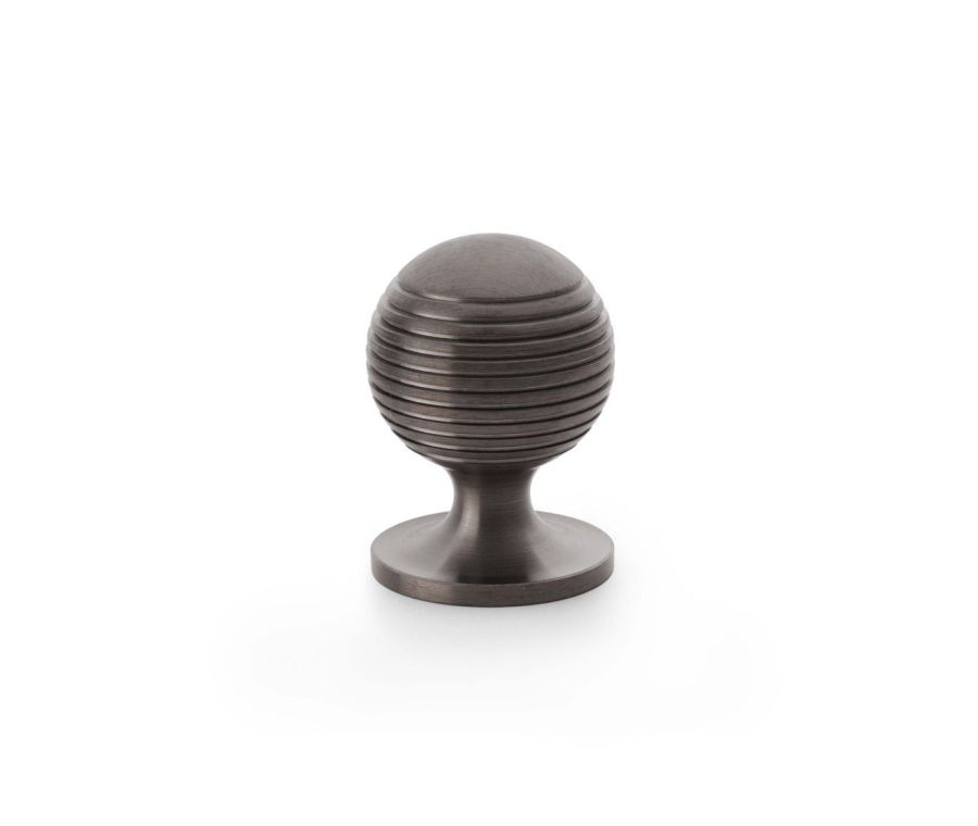 Alexander and Wilks Dark Bronze PVD 32mm Caesar Cupboard Knob on Round Rose | AW832-32-DBZPVD