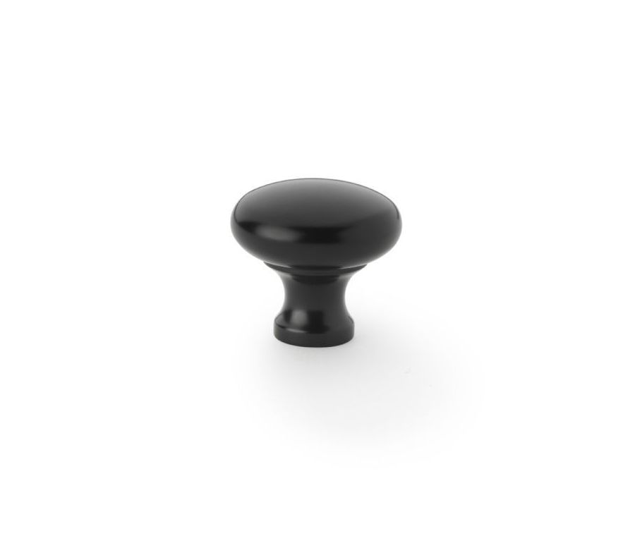 A&W Matt Black 32mm Wade Round Cupboard Knob | AW836-32-BL