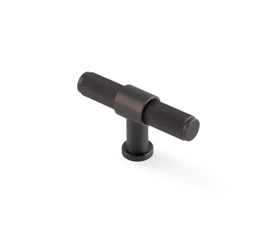 Dark Bronze PVD Kingston Knurled T-Bar Cupboard Knob | AW838-80-DBZPVD