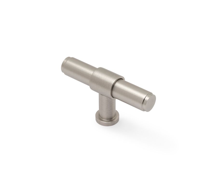 Satin Nickel PVD 80mm Kingston Plain T-Bar Cupboard Knob | AW838P-80-SNPVD