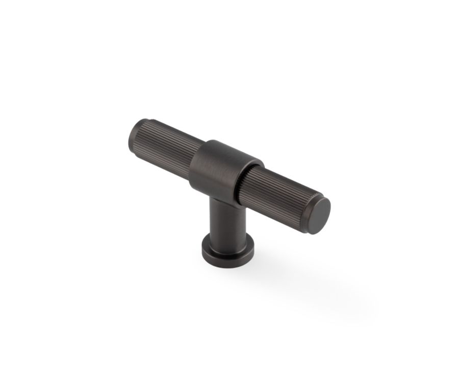 Dark Bronze PVD Kingston Reeded T-Bar Cupboard Knob| AW838R-80-DBZPVD