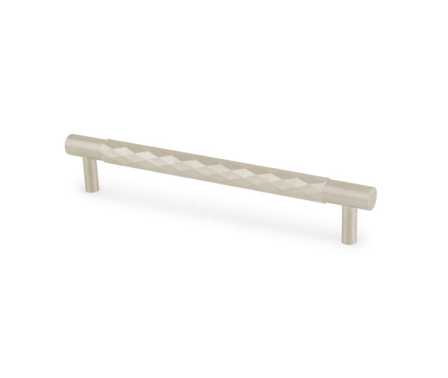 Alexander Wilks Satin Nickel 160mm Diamond Cut Cabinet Handle