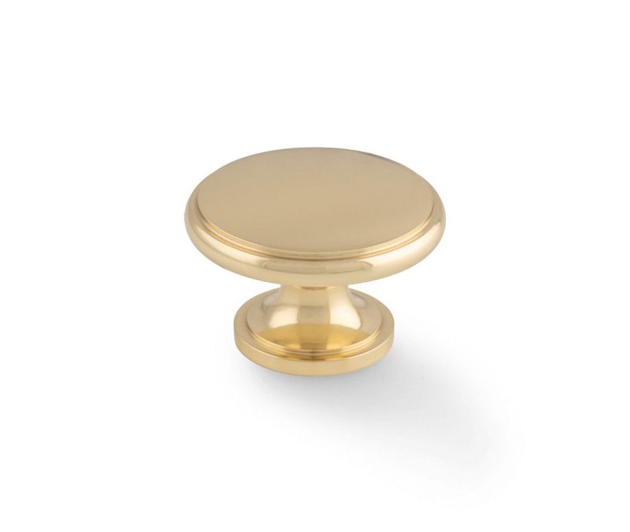A&W Polished Brass Cambridge Round Cupboard Knob | AW849-38-PB