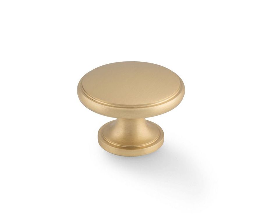 A&W Satin Brass Cambridge Round Cupboard Knob | AW849-38-SB