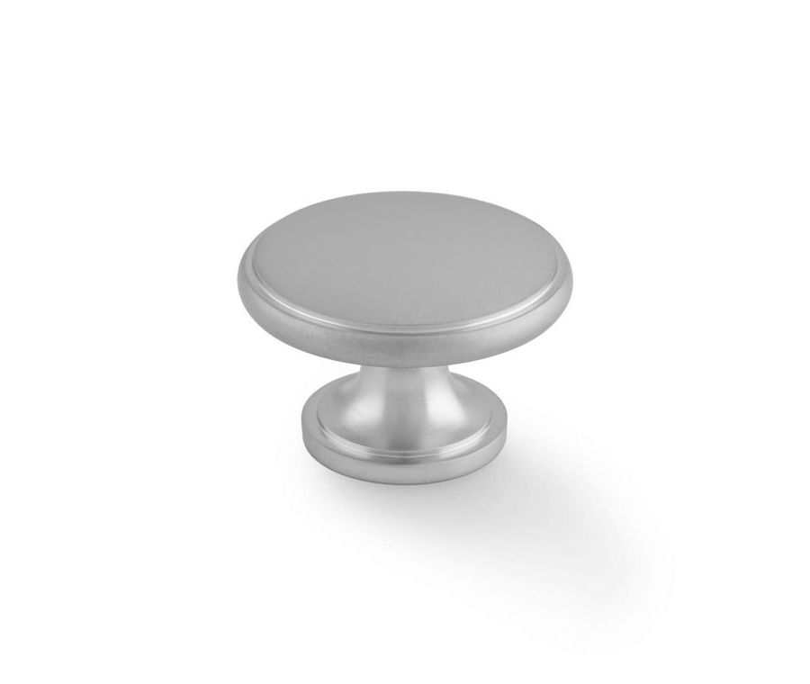A&W Satin Chrome Cambridge Round Cupboard Knob | AW849-38-SC