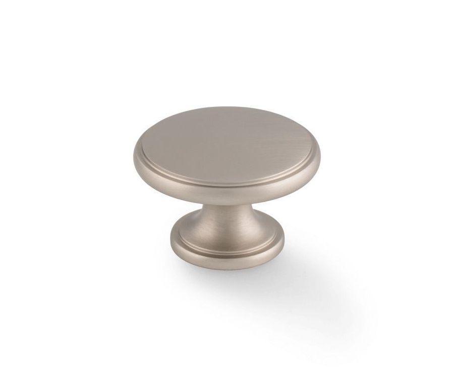 A&W Satin Nickel Cambridge Round Cupboard Knob | AW849-38-SN