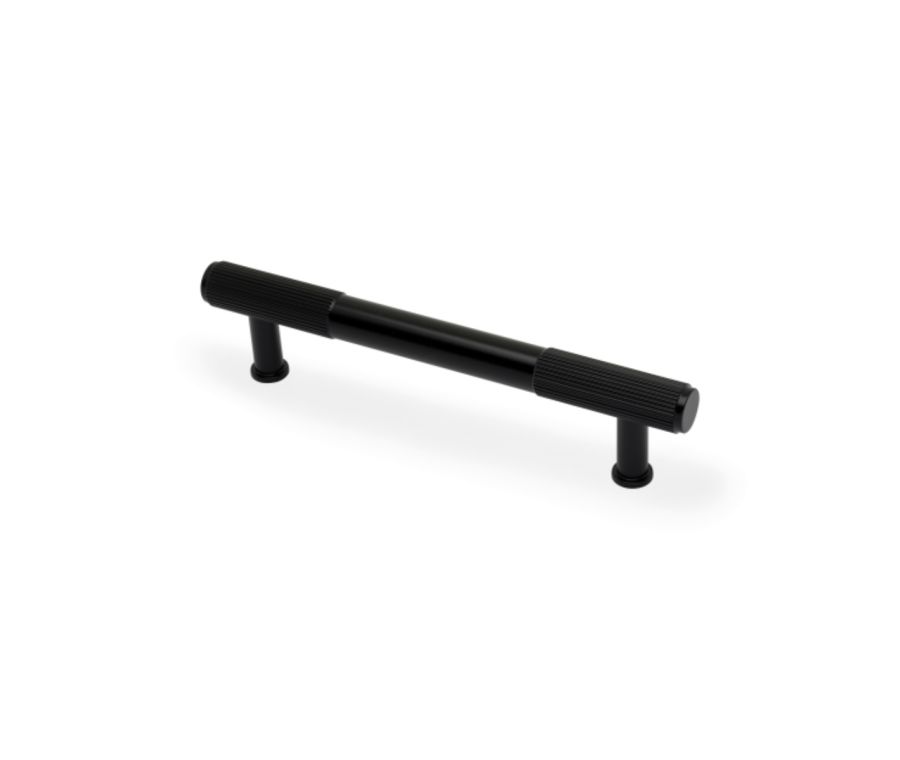 A&W Black Washington Reeded Pull Handle c/c 128mm | AW854R-128-BL