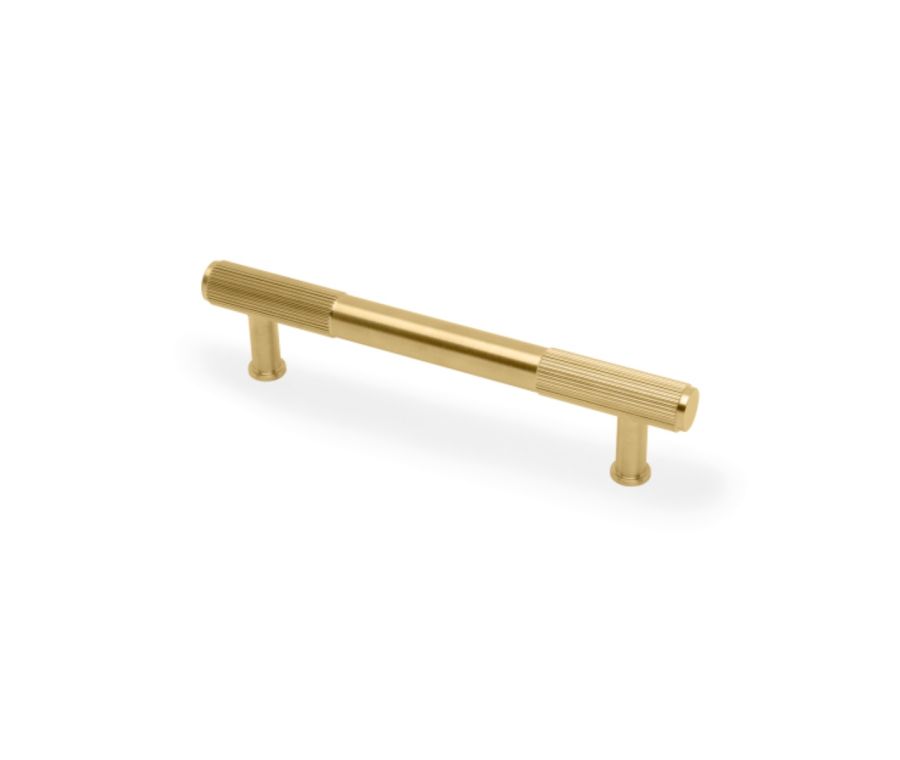 A&W Satin Brass PVD Washington Reeded Pull Handle c/c 128mm | AW854R-128-SBPVD