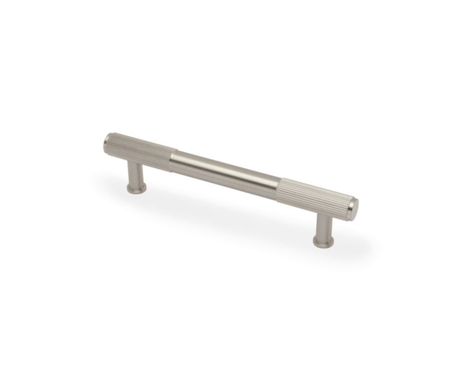 A&W Satin Nickel Washington Reeded Pull Handle c/c 128mm | AW854R-128-SN