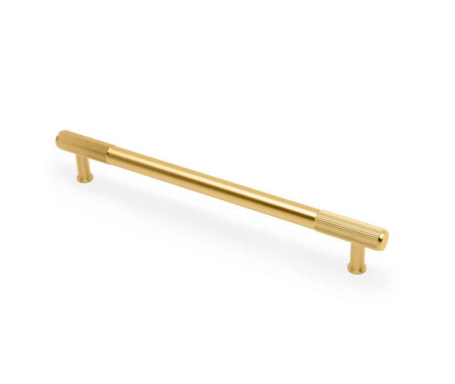 A&W Satin Brass PVD Washington Reeded Pull Handle c/c 224mm | AW854R-224-SBPVD