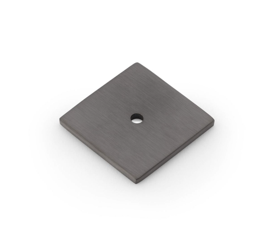 Alexander and Wilks Dark Bronze PVD 38mm Quantock Square Cabinet Knob Backplate