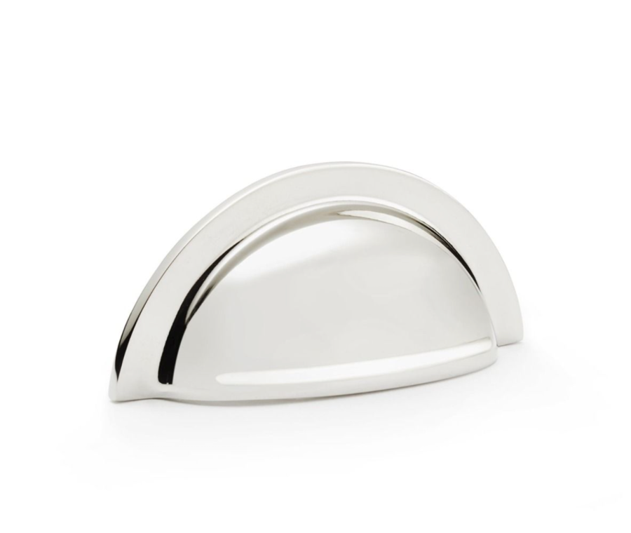 Alexander and Wilks Polished Nickel Bardom Ridged Cup Handle | AW903PN