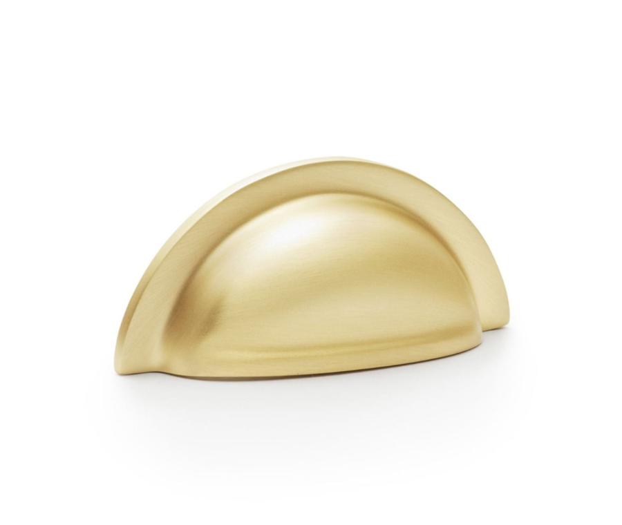 Alexander and Wilks Satin Brass Bardom Ridged Cup Handle | AW903SB